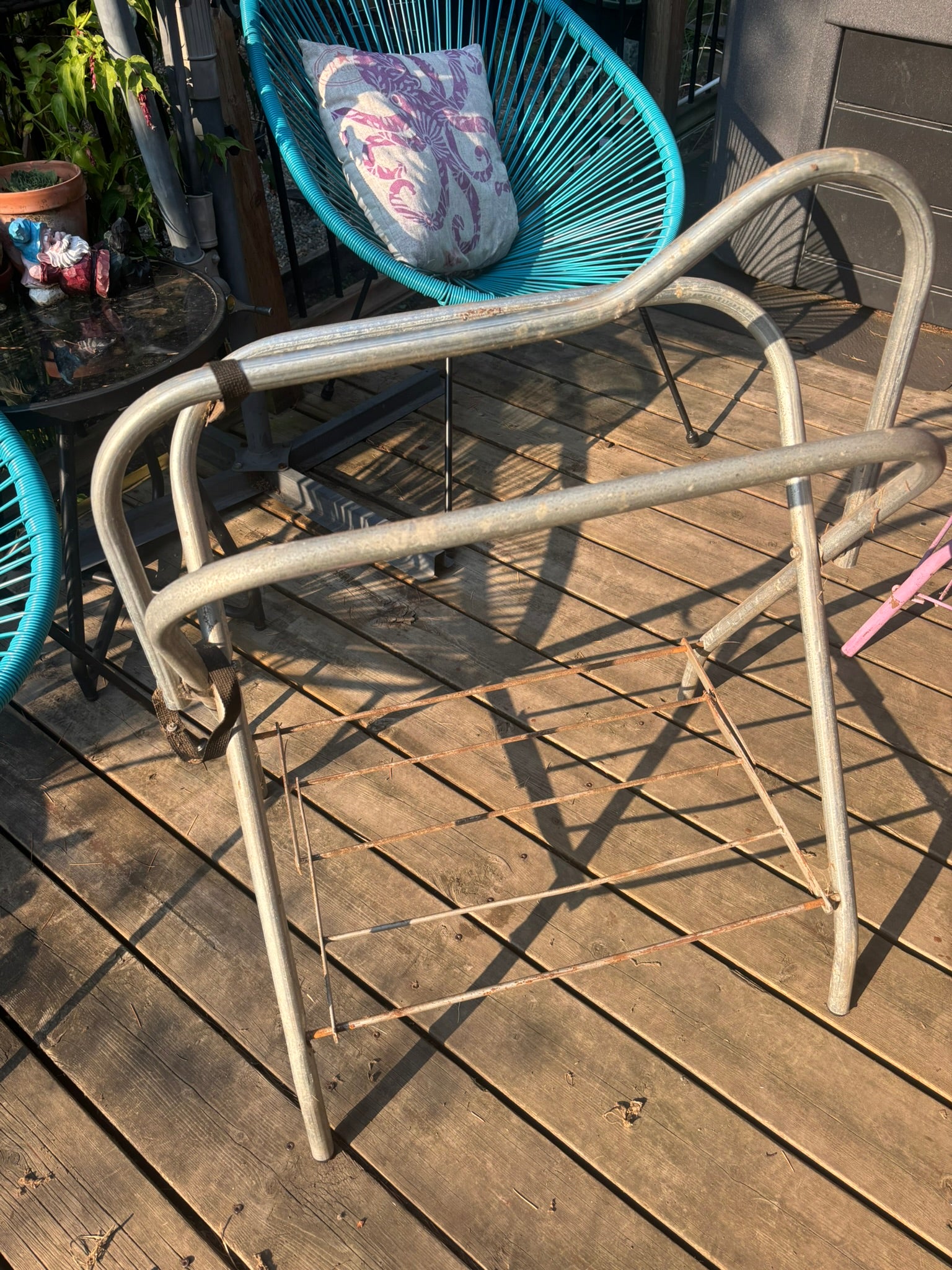 Portable Saddle Stand - Grey Aluminum