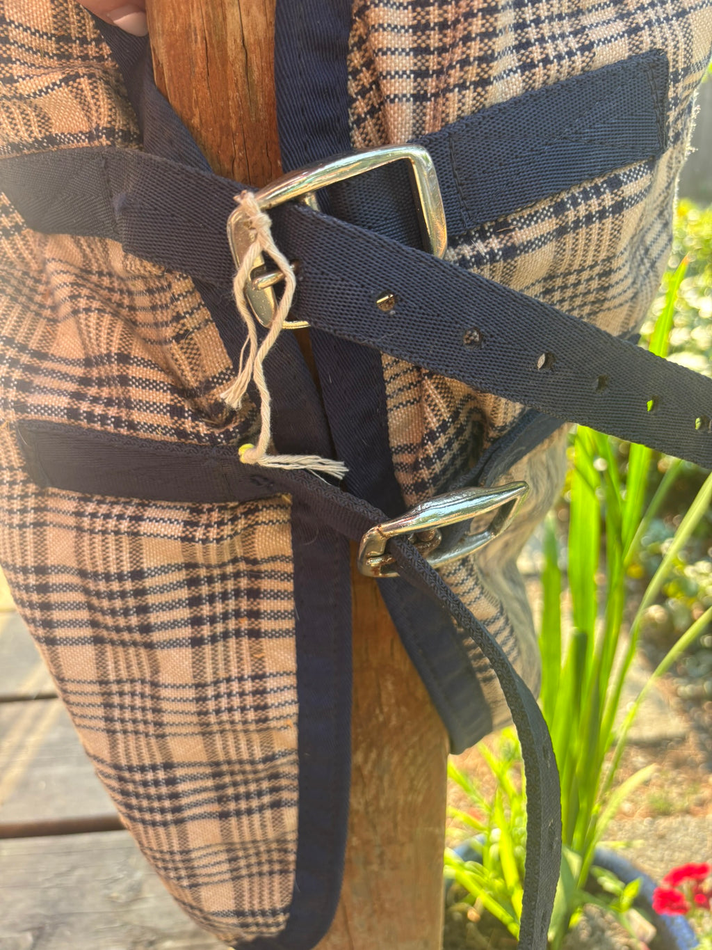 Blanket - Blue Plaid Stable Sheet - 60"