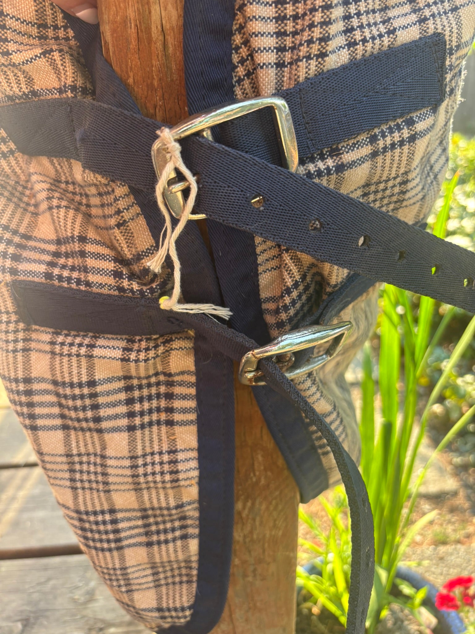 Blanket - Blue Plaid Stable Sheet - 60"